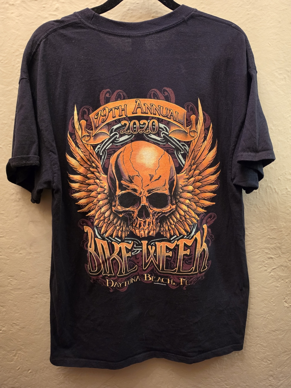 2020 Daytona Bike Week Skull Wings Motorcycle Biker Graphic T-Shirt L